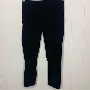 Athleta Contender Mesh Powerlift Stretch Workout Tight Black Womens Size XS